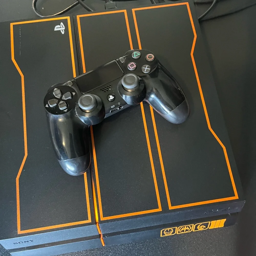 Ps4 Sony Black and Orange Console with DualShock Controller